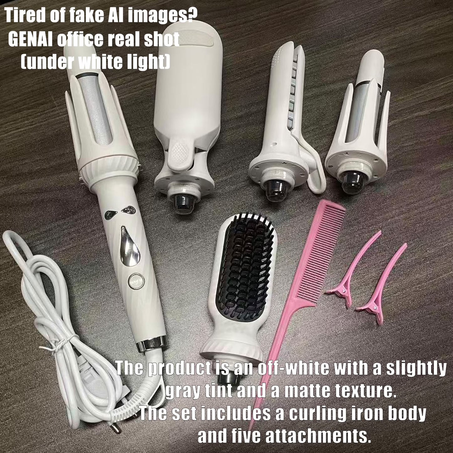 5-In-1 Hair Styling Tool with 1.25" Hair Crimper and Waver, 1" & 1.25" Automatic Curlers, Straightener Brush & Volumizing Crimper – Travel-Friendly Hair Tool